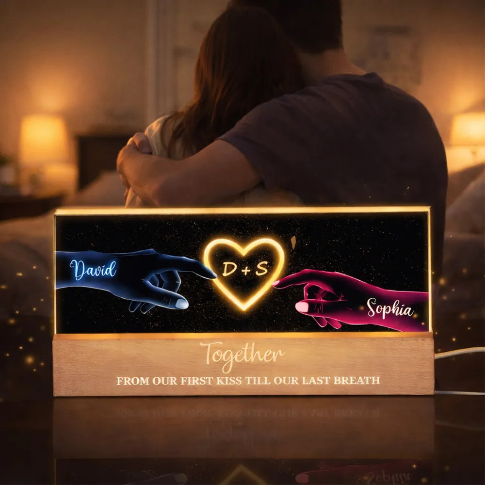 Personalized LED Night Light for Couples with Custom Names - Romantic Gift Plaque MagicInPrints