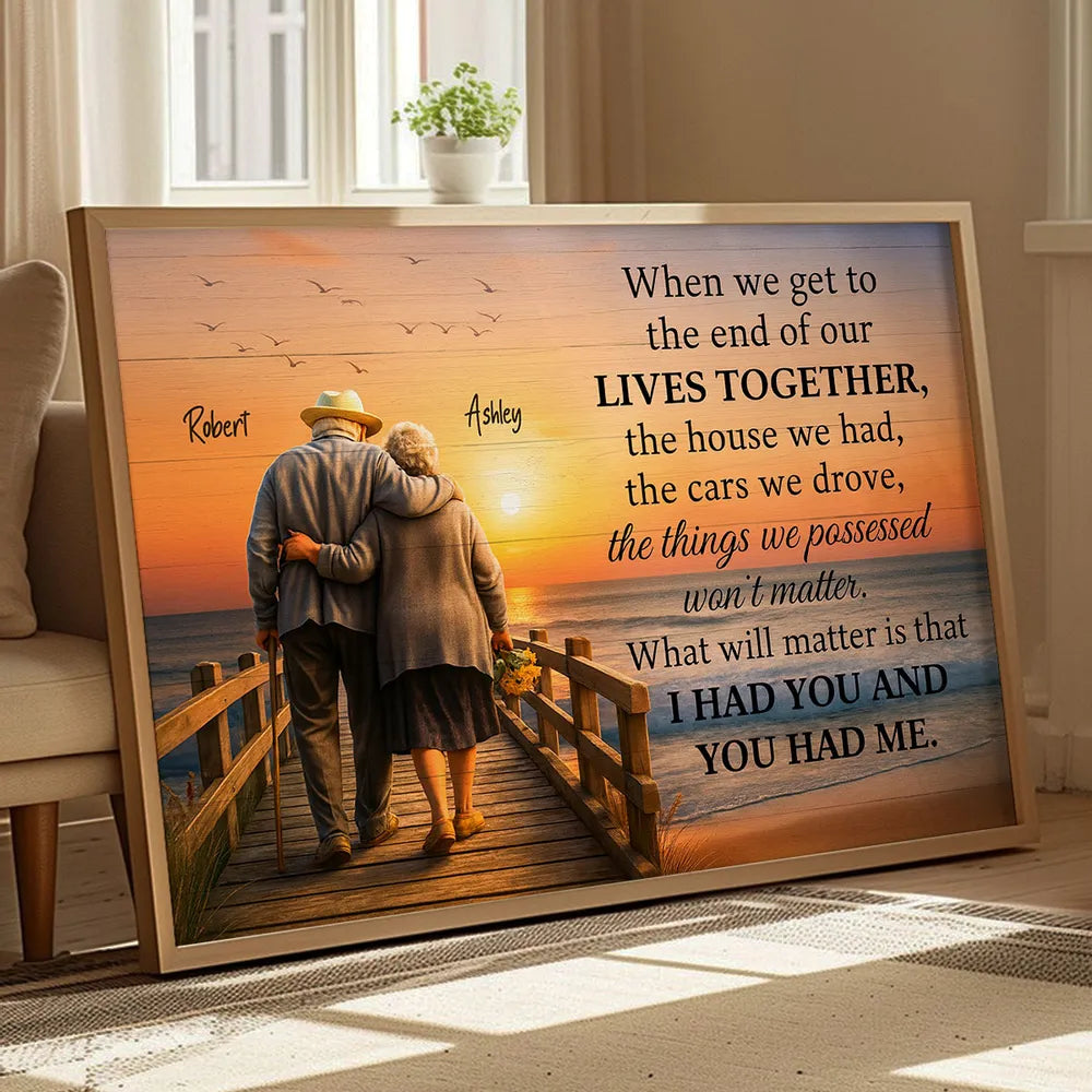 Personalized Canvas Print for Couples - Sentimental Sunset Walk Quote Poster or Canvas MagicInPrints