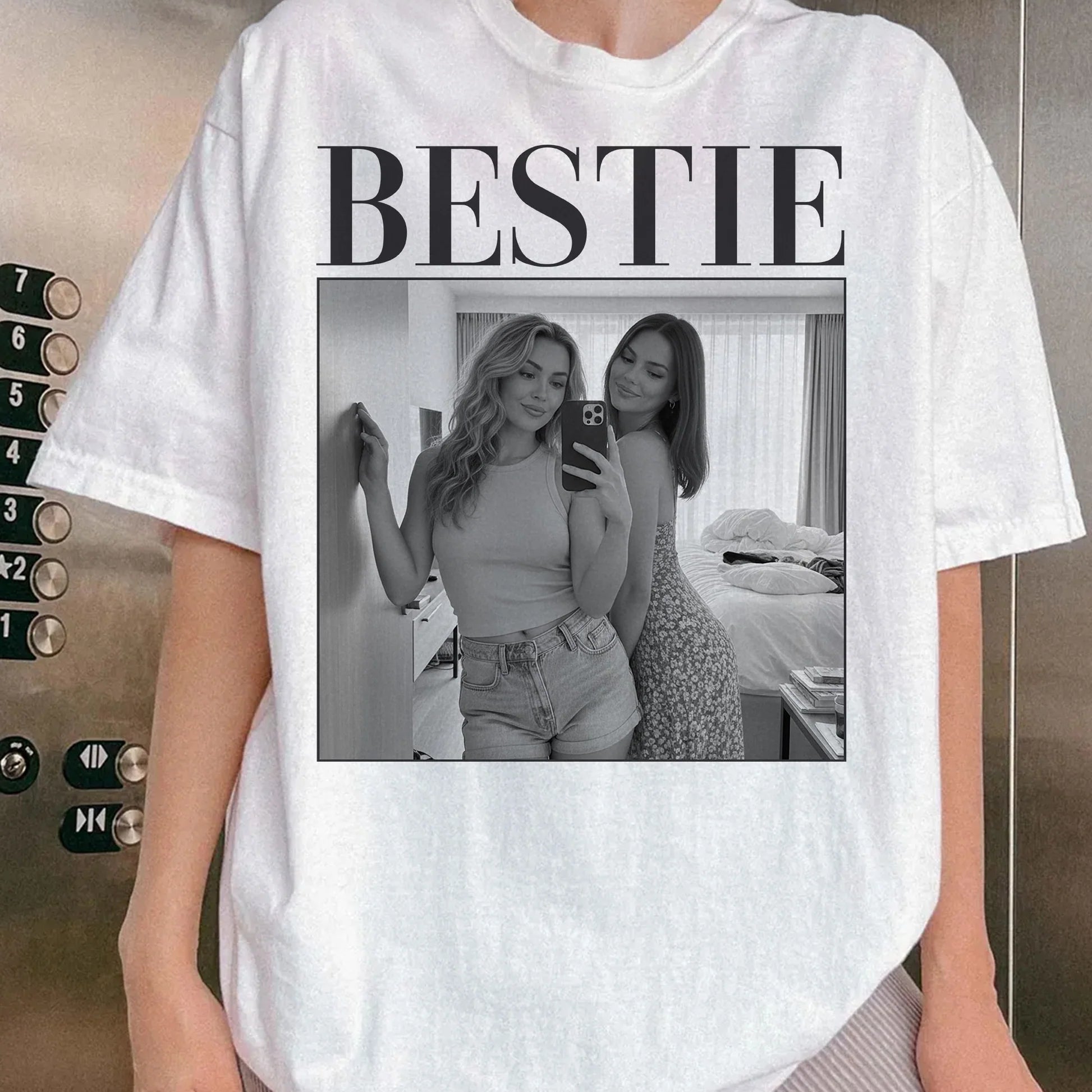 Custom Photo Best Friend T-Shirt for Women - Friendship Gift Cloth MagicInPrints