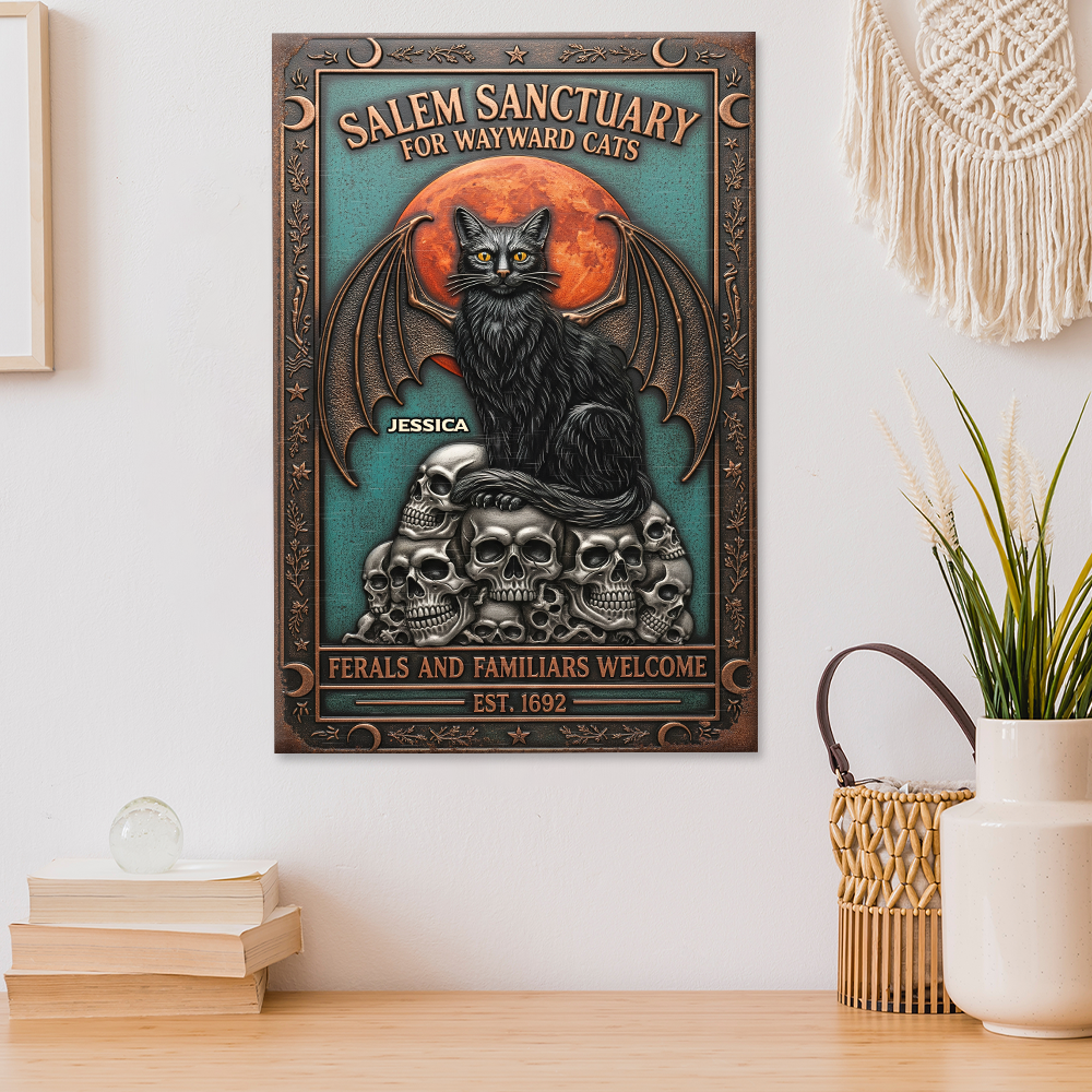 Witch Sanctuary Personalized Metal Sign - Unique Gifts for Cat Lovers Metal Signs MagicInPrints