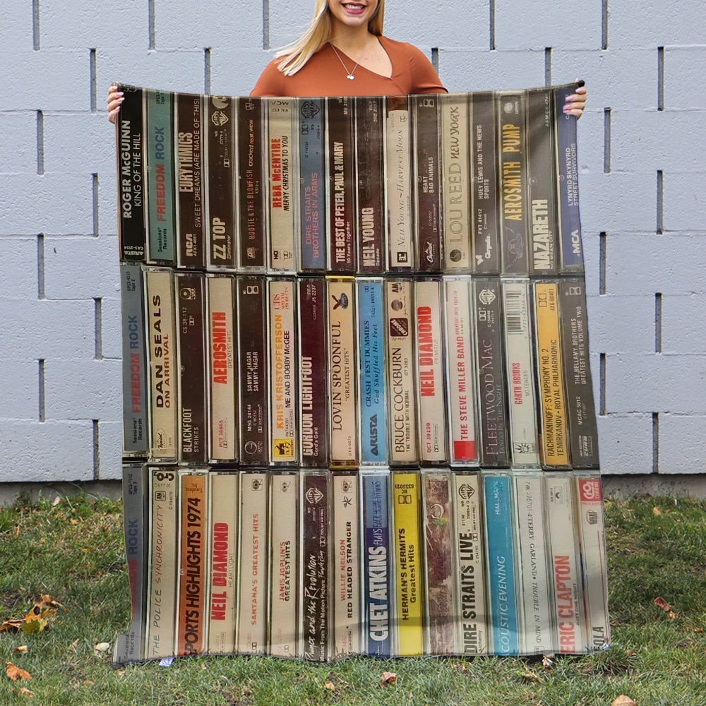 Personalized Cassette Tape Lovers Blanket - Nostalgic Music Gift Blanket PopCulturePrints