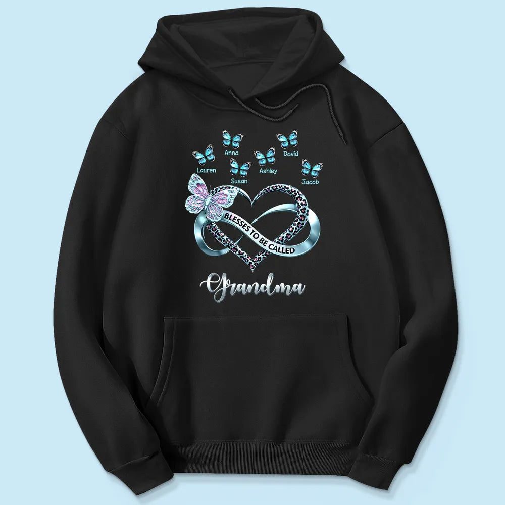Personalized Grandma T-Shirt with Butterfly and Heart Design - Family Gift Cloth MagicInPrints