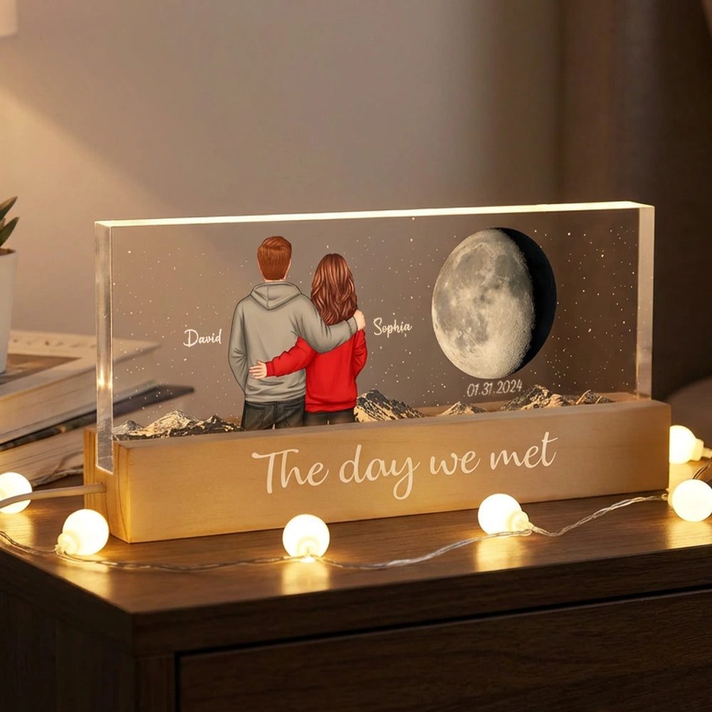 Personalized Moon Lamp Couples Gift with Custom Names - Anniversary Keepsake Plaque MagicInPrints