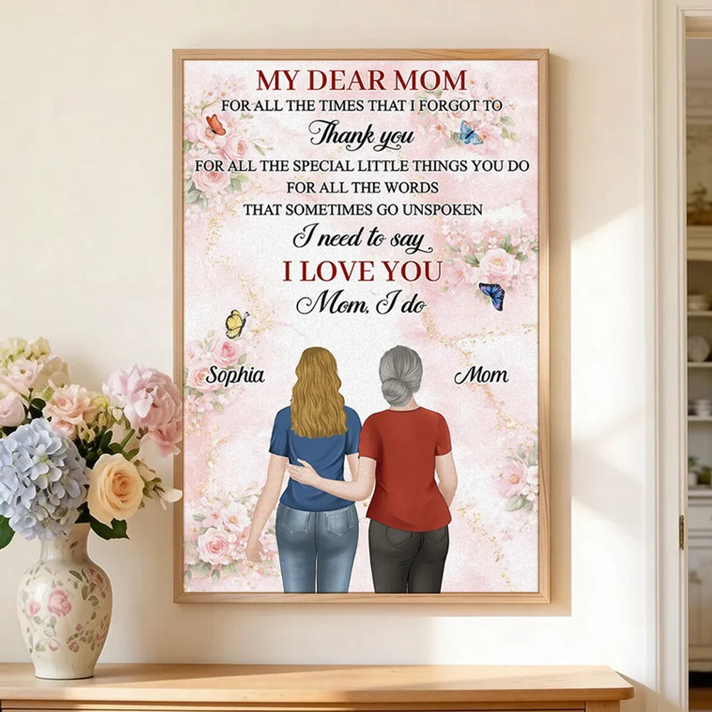 Personalized Mother-Daughter Wall Art Print - Sentimental Gift for Mom Poster or Canvas MagicInPrints