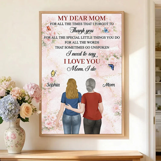 Personalized Mother-Daughter Wall Art Print - Sentimental Gift for Mom Poster or Canvas MagicInPrints