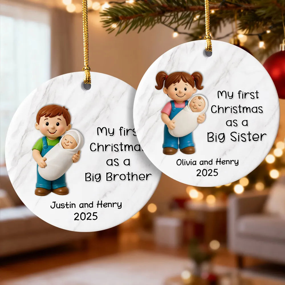 Personalized Christmas Ornament for New Big Brother - First Christmas Keepsake 2025 Ornament MagicInPrints