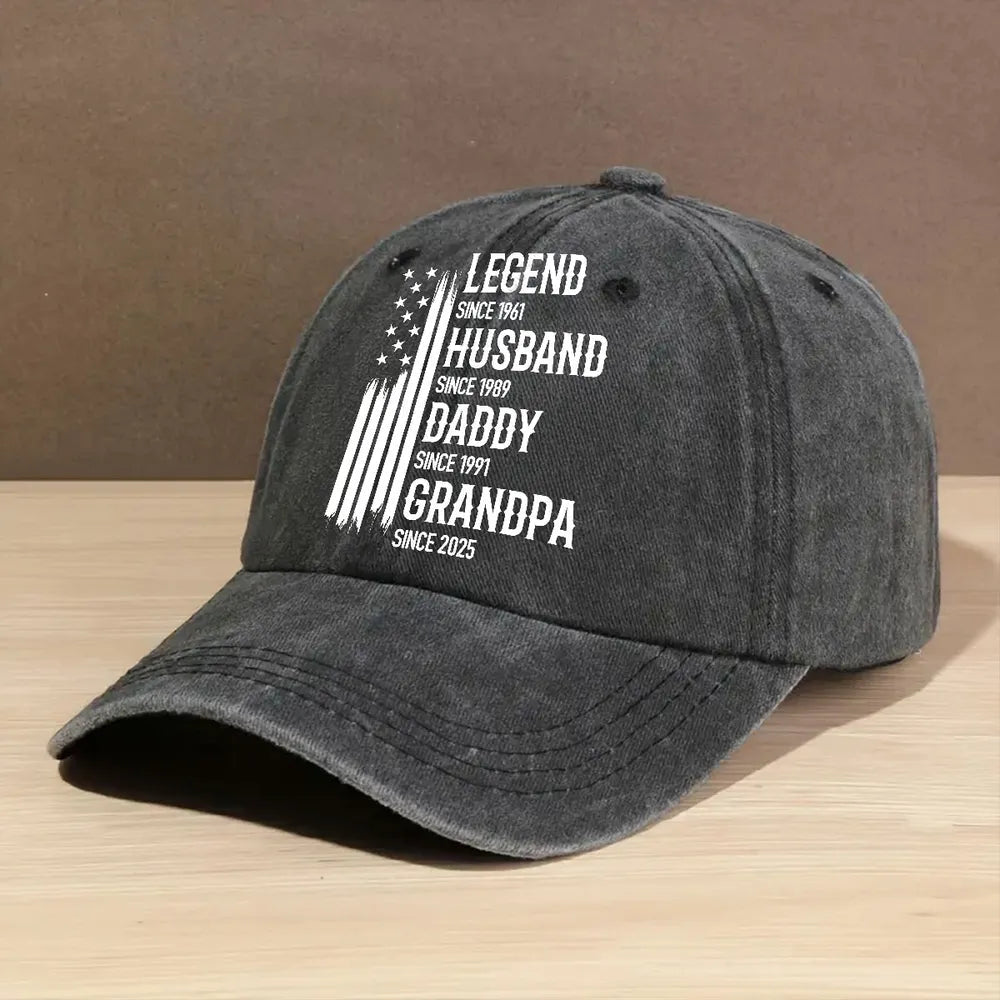 Custom Embroidered Dad Hat for Men - Legend Husband Daddy Grandpa Gift Hat MagicInPrints