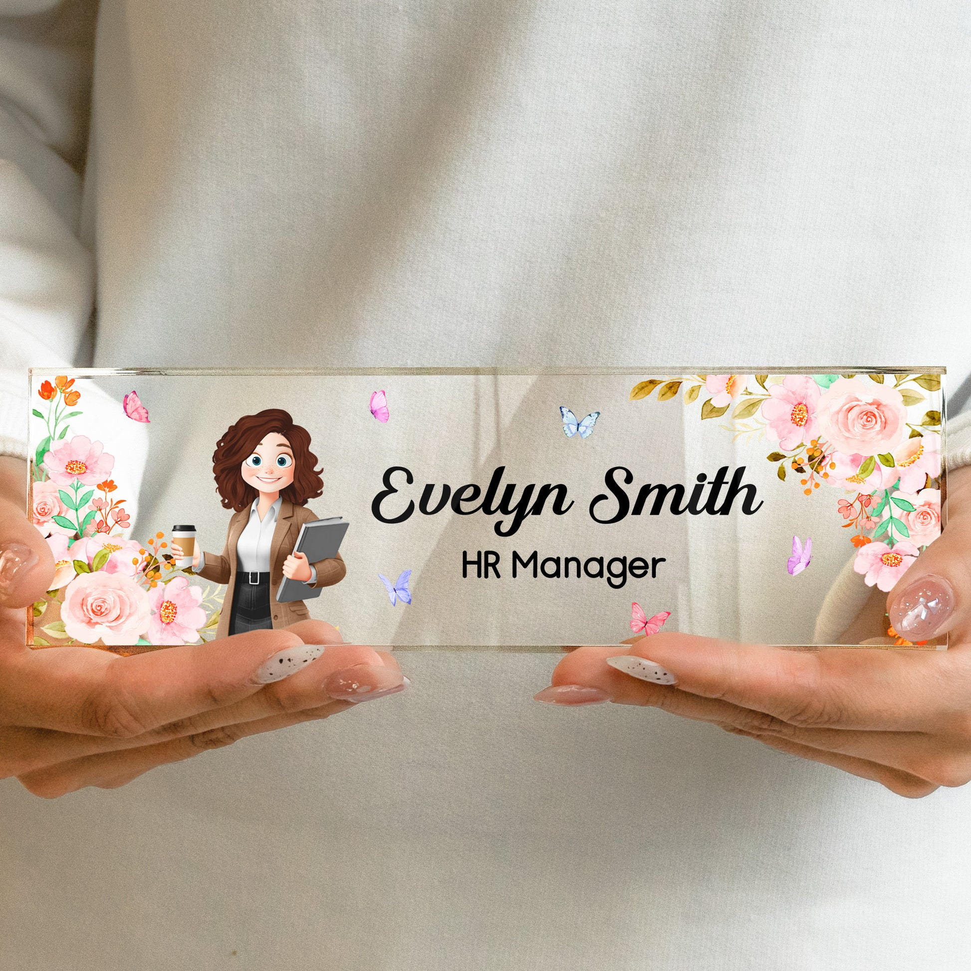 Personalized Acrylic Desk Name Plate for Professionals - Office Decor Gift Plaque MagicInPrints