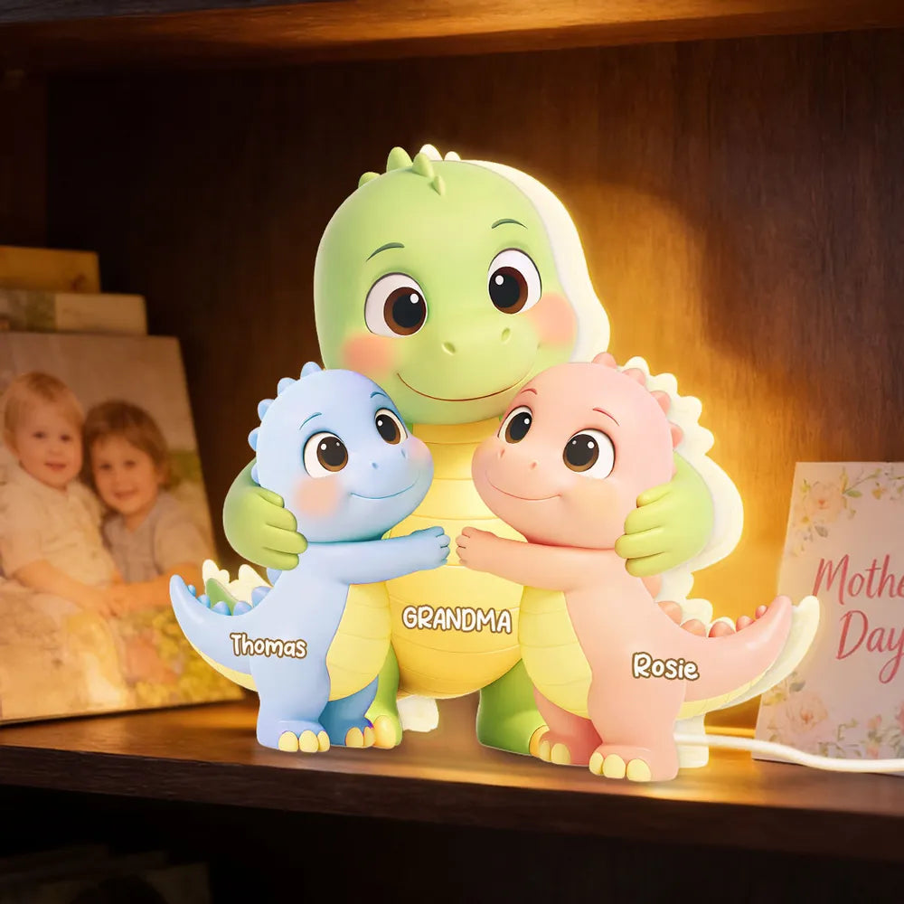 Custom Dinosaur Family Figurine for Grandma - Personalized Gift Plaque MagicInPrints