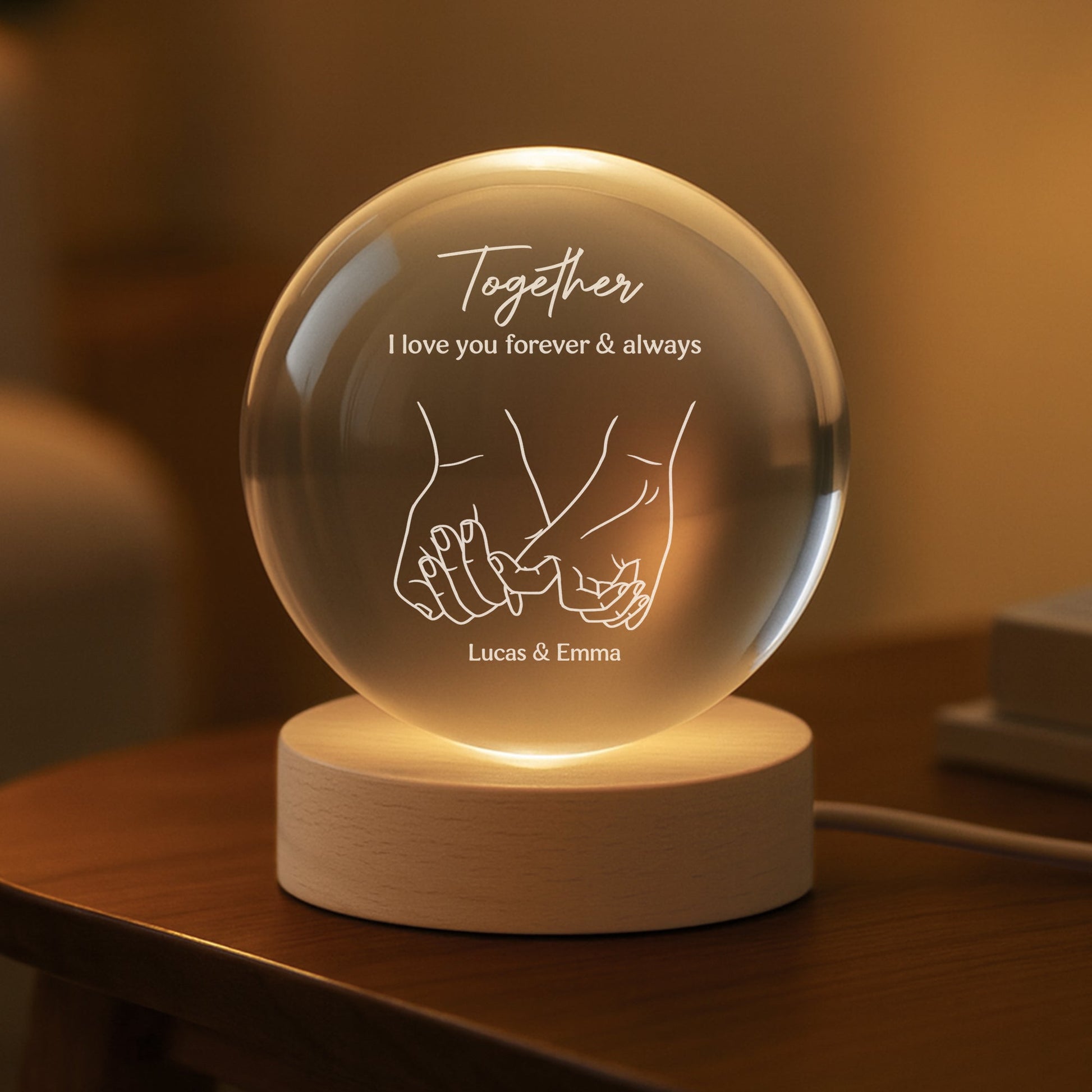 Personalized LED Night Light for Couples - Romantic Home Decor Gift Lamp MagicInPrints