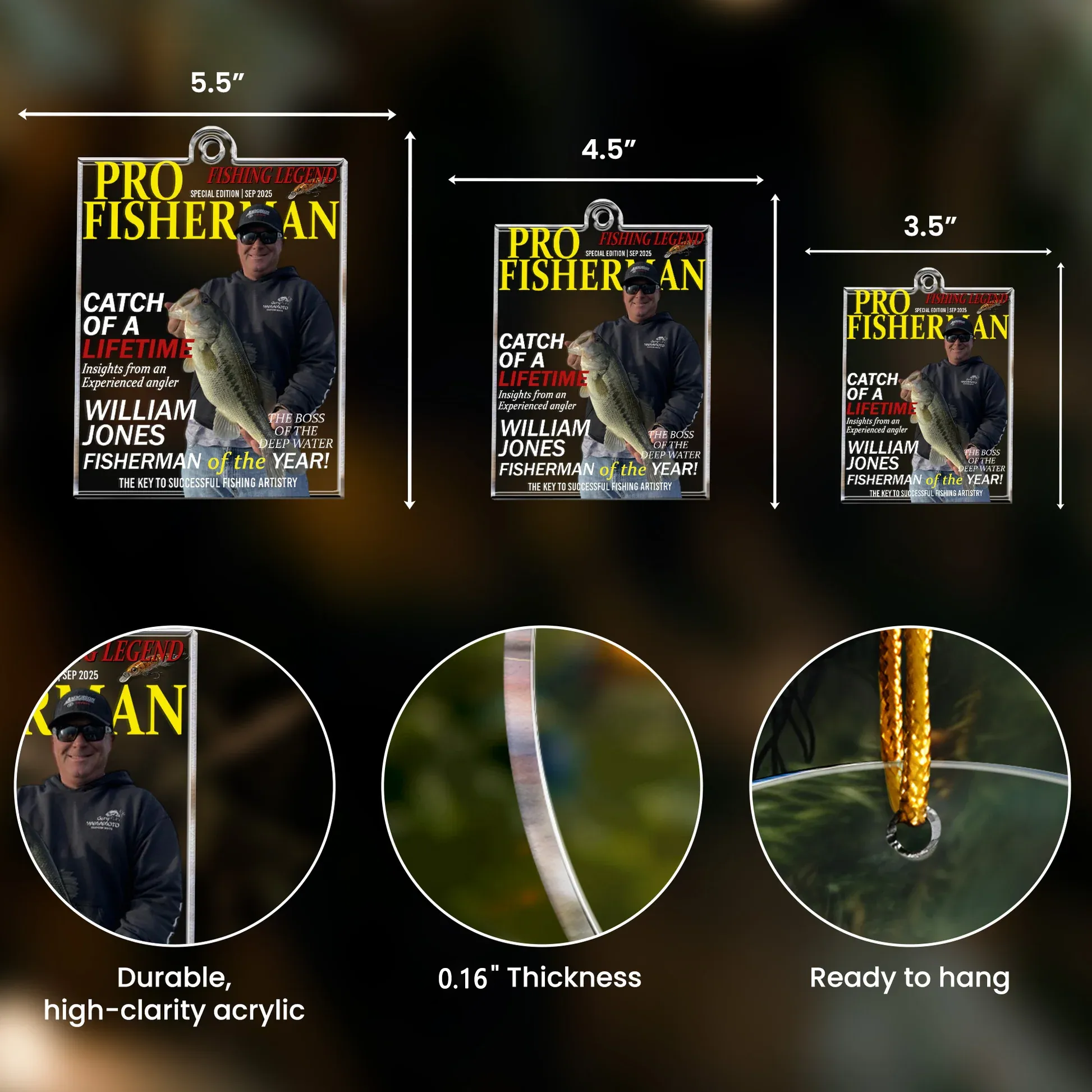 Custom Fishing Magazine Cover Ornament for Anglers - Perfect Gift for Fishing Enthusiasts Ornament MagicInPrints