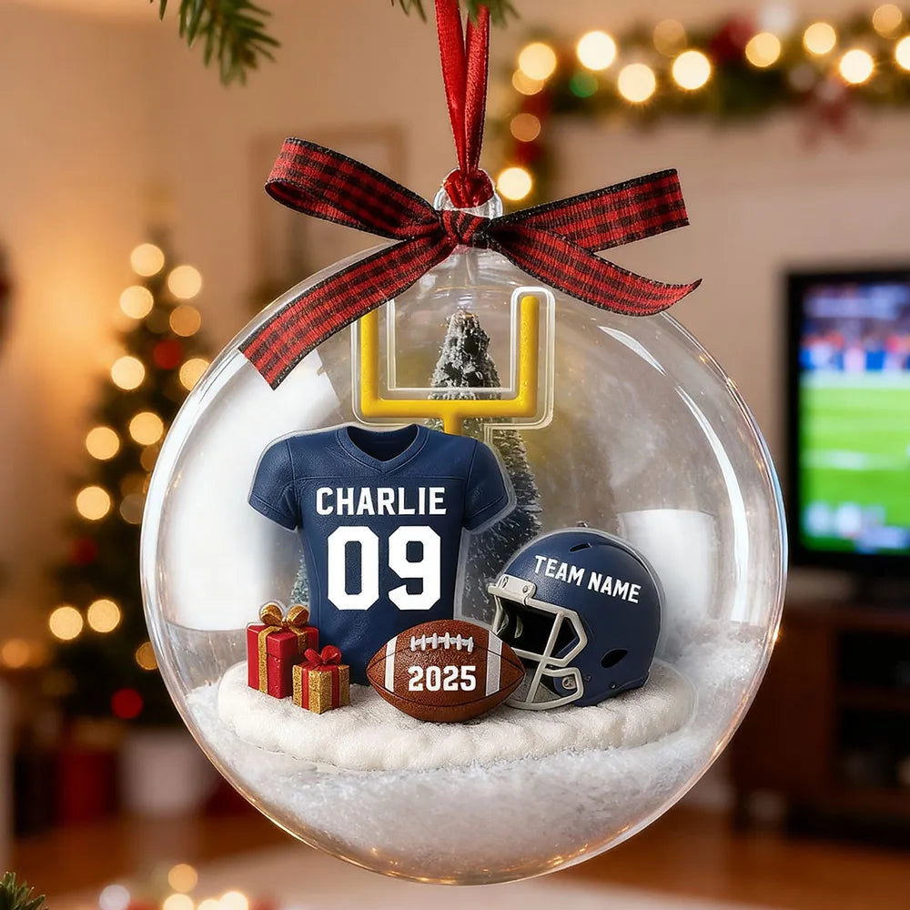 Personalized Football Christmas Ornament for Fans - Custom Name & Year Ornament MagicInPrints