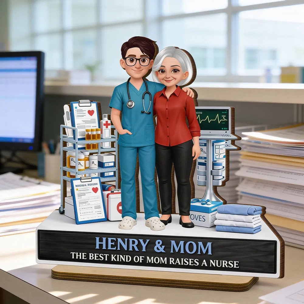 Personalized Nurse Figurine for Mom - Celebrating Healthcare Heroes Plaque MagicInPrints