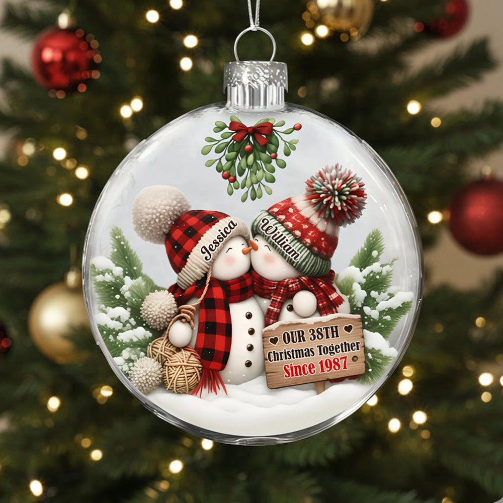 Personalized Snowman Couple Christmas Ornament for Couples - 38th Anniversary Holiday Decor Ornament MagicInPrints