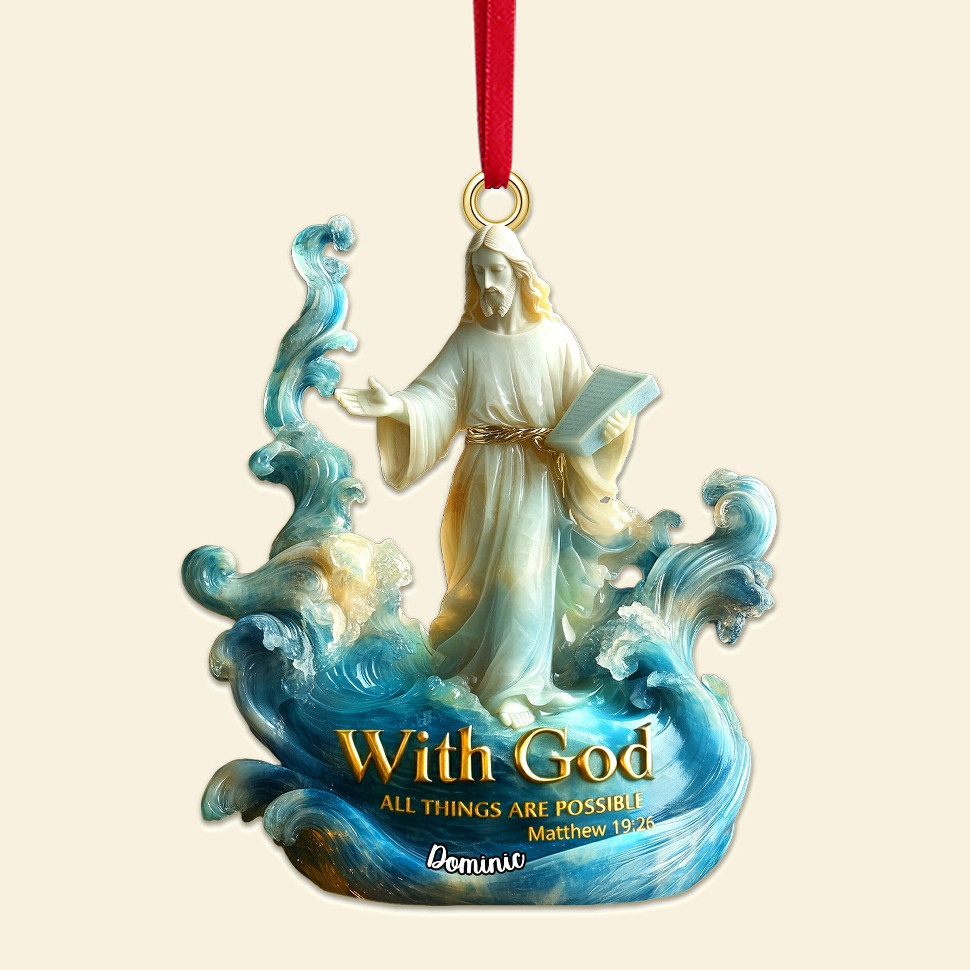 With God, All Things Are Possible - Personalized Acrylic Ornament for Christmas Ornament MagicInPrints