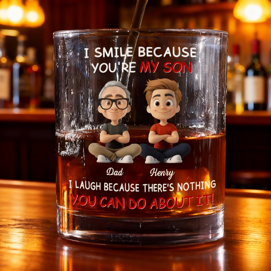 Personalized Whiskey Glass for Dad and Son - Sentimental Father's Day Gift Cup MagicInPrints