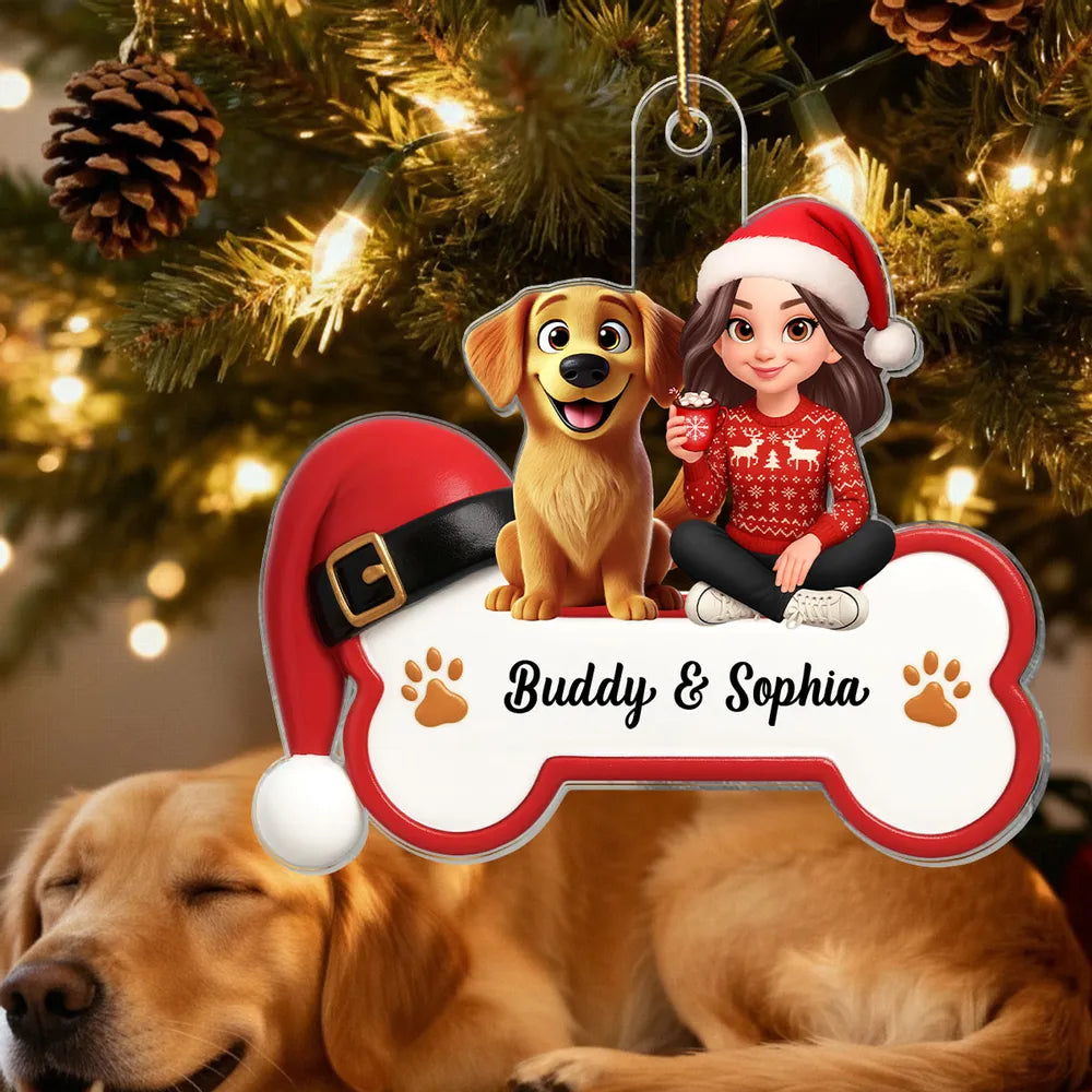 Personalized Christmas Ornament for Dog Lovers - Custom Name Holiday Decoration Ornament MagicInPrints