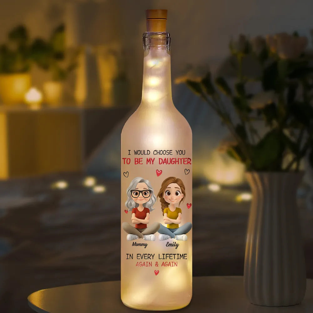 Personalized LED Wine Bottle Lamp for Daughter - Sentimental Gift Lamp MagicInPrints