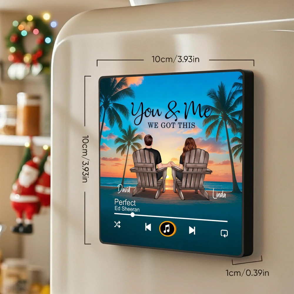 Custom Music Plaque for Couples - Romantic Gift for Anniversaries Fridge Magnet MagicInPrints