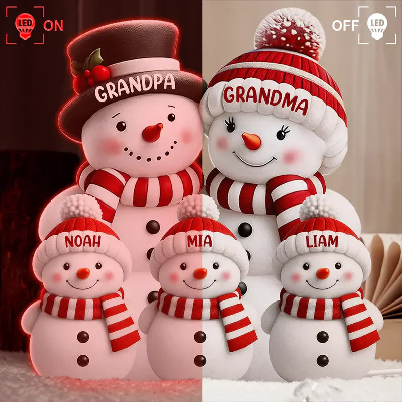 Personalized Snowman Family Light - Custom Christmas Decoration for Family Plaque MagicInPrints