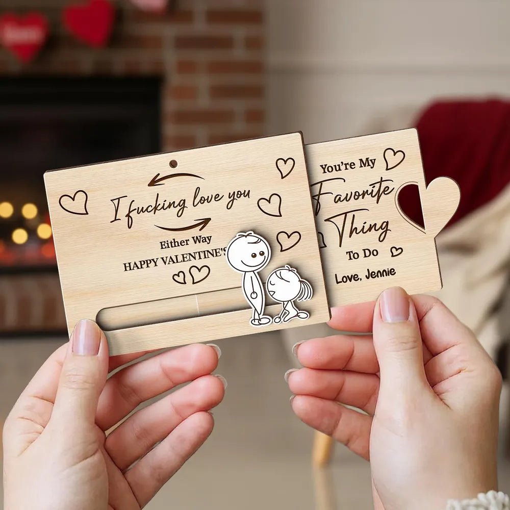 Personalized Wooden Valentine's Card for Couples - Romantic Gift Ornament MagicInPrints
