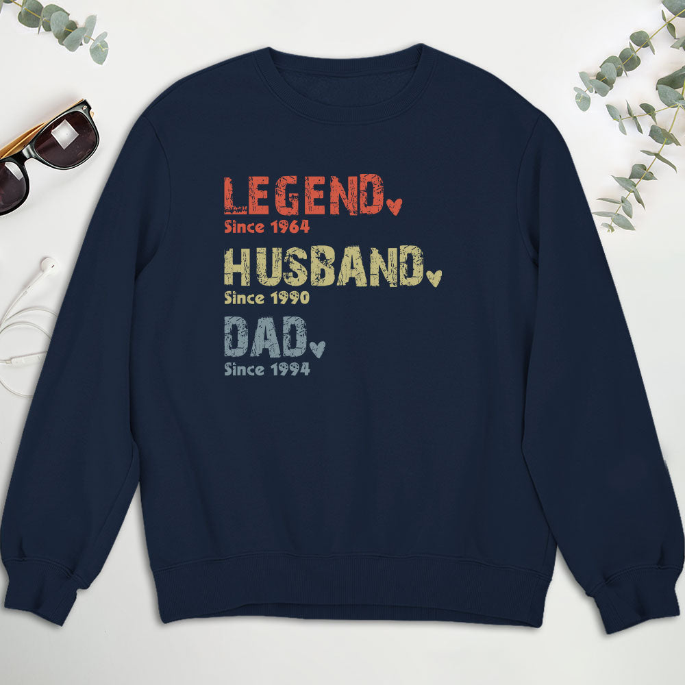 Personalized Men's T-Shirt for Dads - Legend, Husband, Dad, Papa Design Cloth MagicInPrints