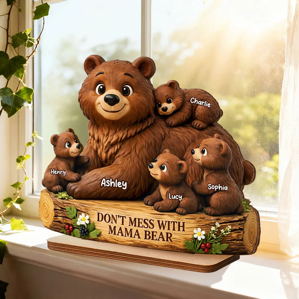 Personalized Mama Bear Family Figurine for Moms - Sentimental Home Decor Plaque MagicInPrints
