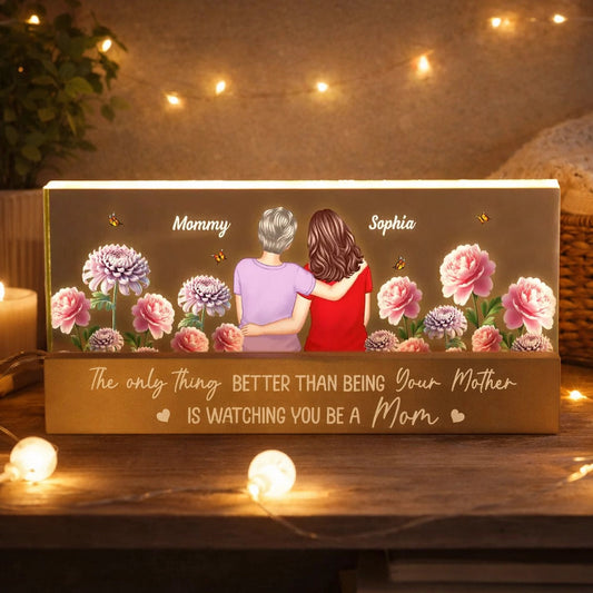 Personalized Mother-Daughter LED Light for Mom - Sentimental Gift Plaque MagicInPrints