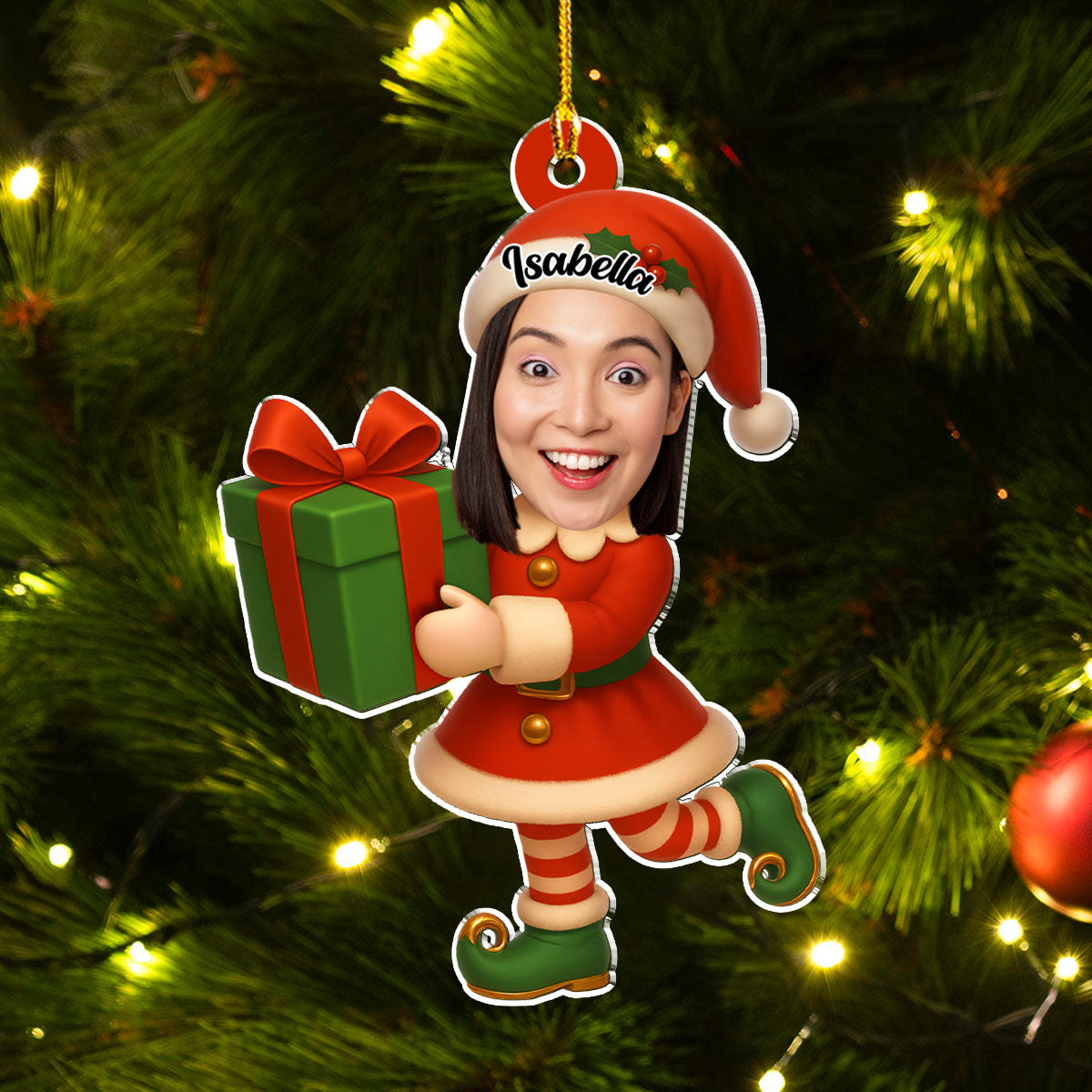 Personalized Elf Family Christmas Ornaments - Custom Photo Gifts for Holiday Decor Ornament MagicInPrints