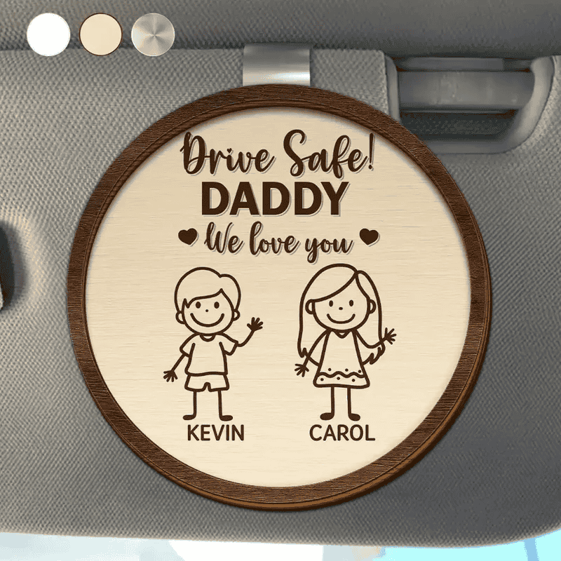 Personalized Car Visor Clip for Dad - Drive Safe Reminder from Daughter Car Hanger MagicInPrints