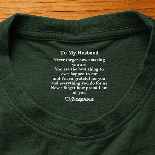 Personalized Husband T-Shirt - Sentimental Gift for Anniversary or Birthday Cloth MagicInPrints