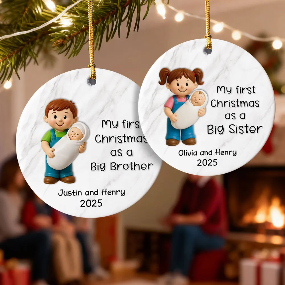 Personalized Christmas Ornament for New Big Brother - First Christmas Keepsake 2025 Ornament MagicInPrints