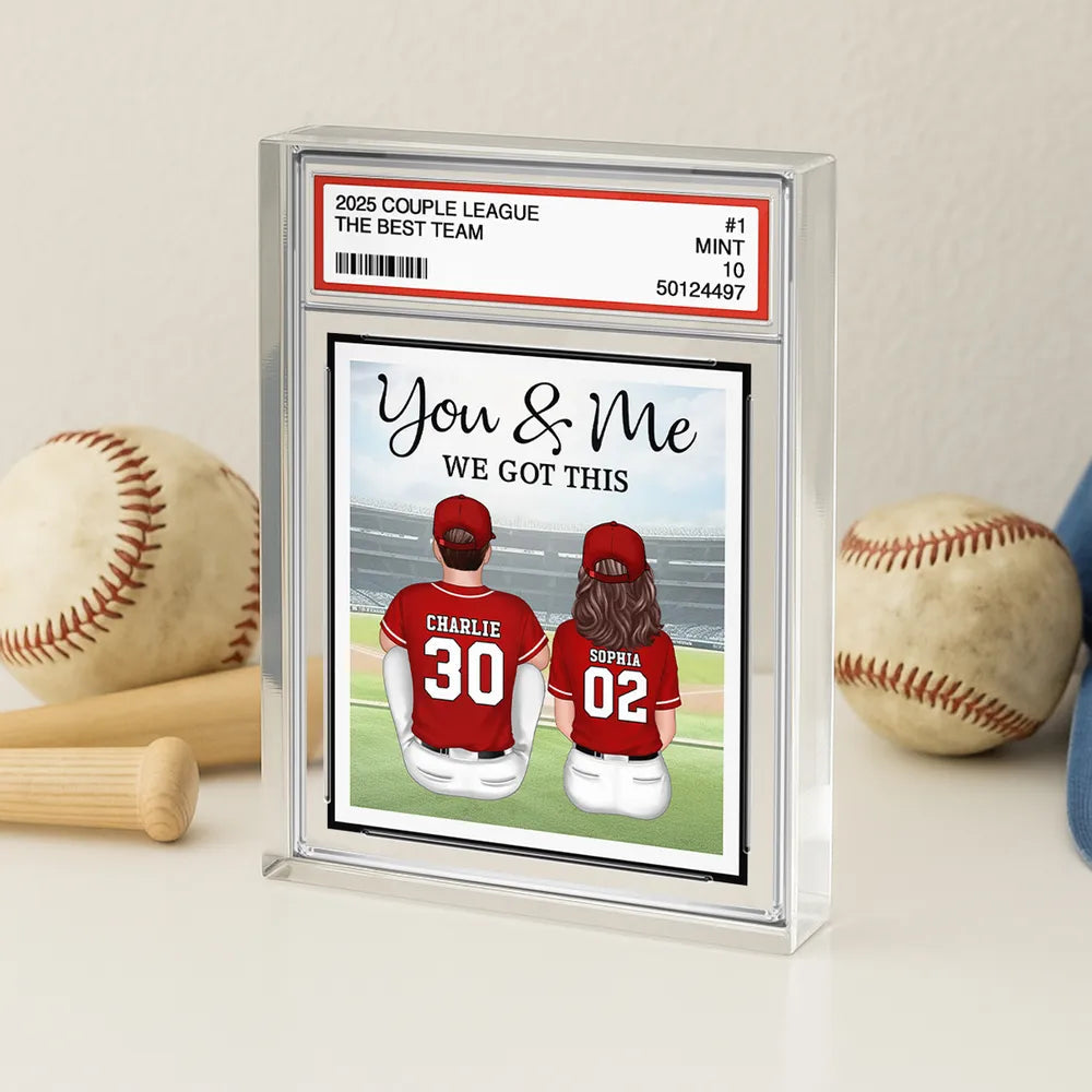 Personalized Couple Baseball Card Display - Romantic Gift for Sports Fans Plaque MagicInPrints