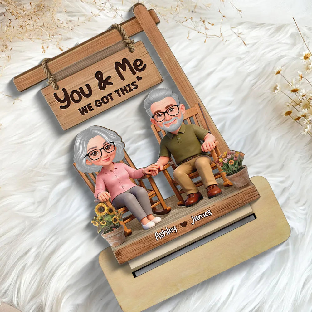Personalized Couple Figurine for Seniors - Anniversary Gift with Custom Names Plaque MagicInPrints
