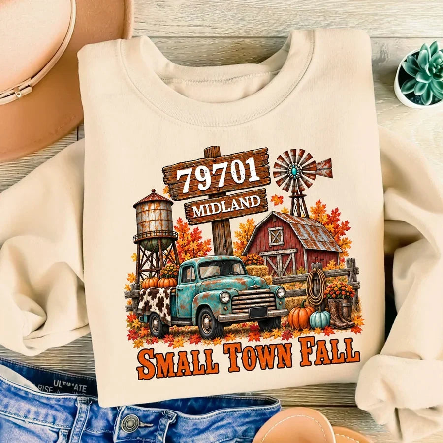 Personalized Sweatshirt Rustic Fall Scene Gift for Mom