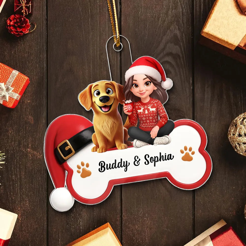 Personalized Christmas Ornament for Dog Lovers - Custom Name Holiday Decoration Ornament MagicInPrints