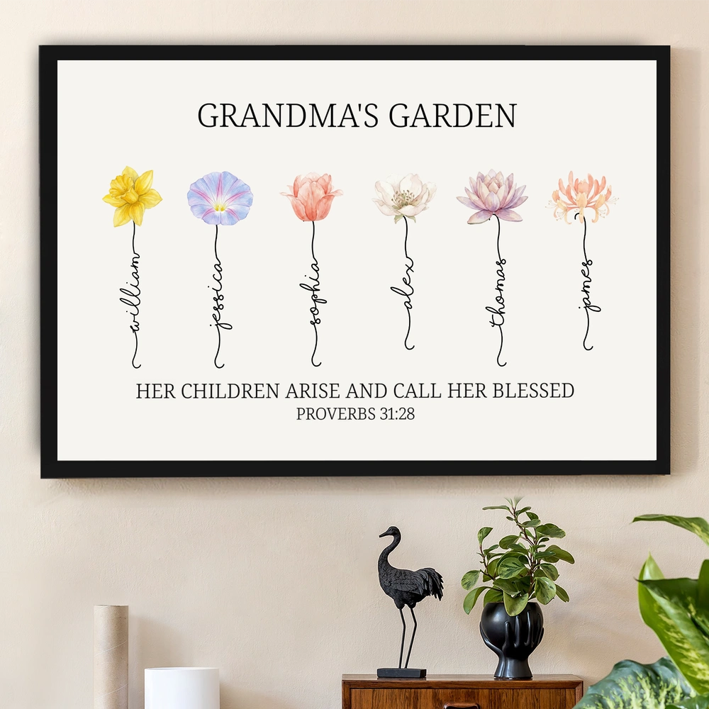 Personalized Grandma's Garden Wall Art for Family Sentimental Gift - Mother's Day Decor Poster or Canvas MagicInPrints