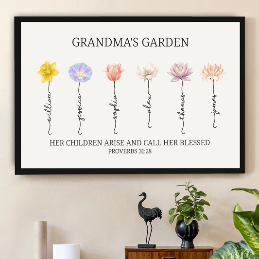 Personalized Grandma's Garden Wall Art for Family Sentimental Gift - Mother's Day Decor Poster or Canvas MagicInPrints