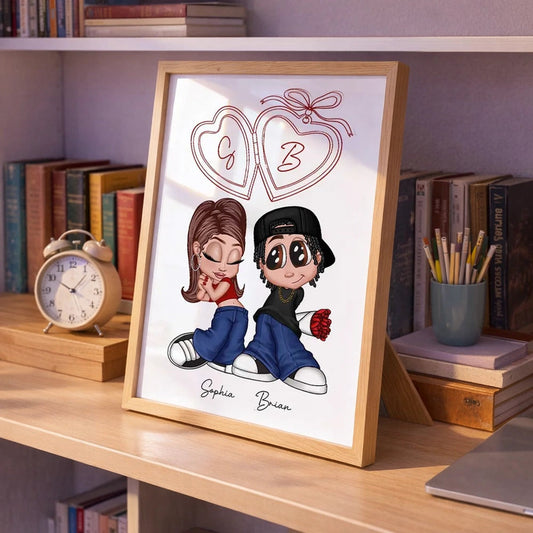 Personalized Couple Cartoon Art Print for Lovers - Romantic Gift Poster or Canvas MagicInPrints
