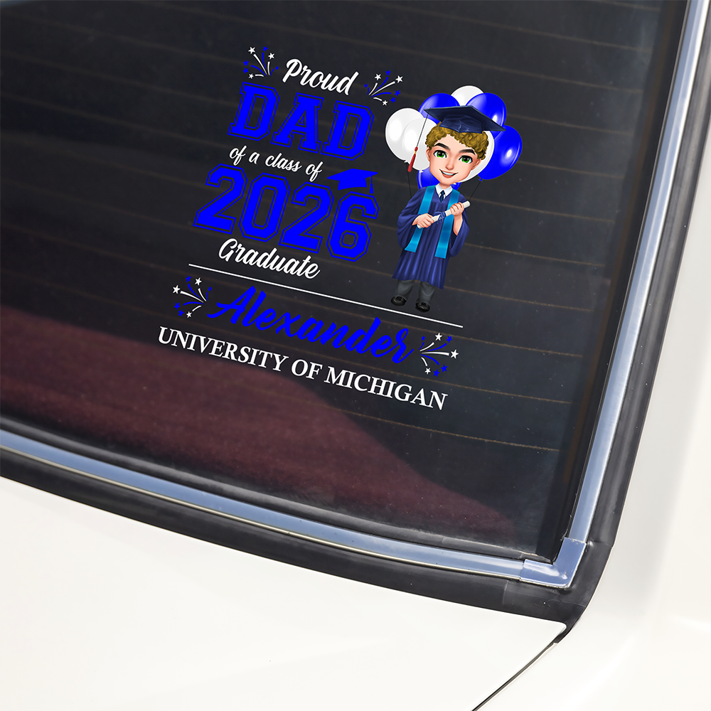 Custom Graduation Car Decal Family Proud Class of 2026 - University Celebration Sticker MagicInPrints