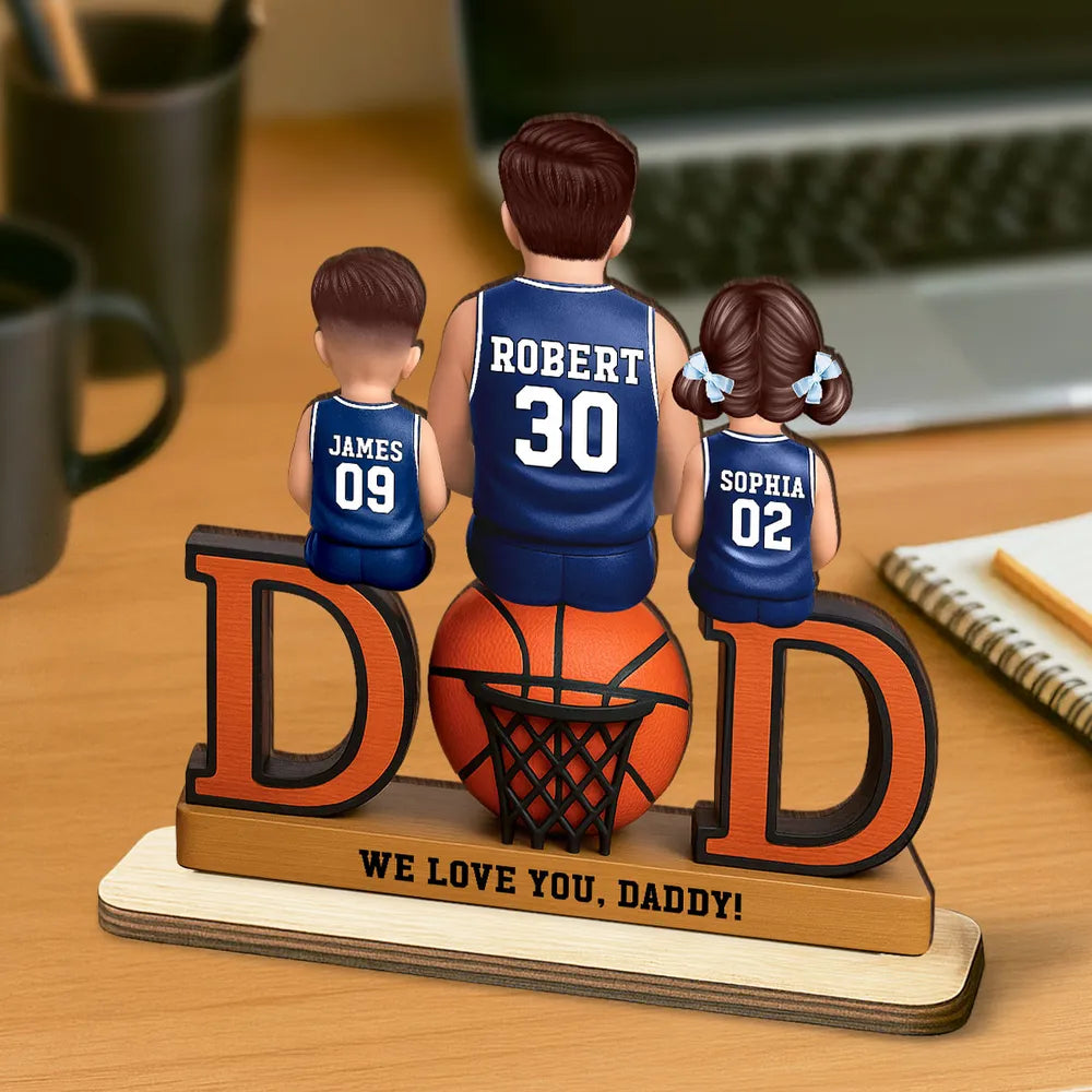 Personalized Basketball Family Figurine for Dad - Father's Day Gift Plaque MagicInPrints