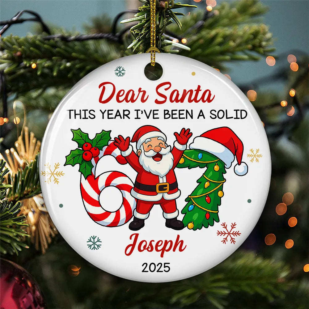 Personalized Christmas Ornament for Kids - Funny Santa Design - Holiday Decoration Ornament MagicInPrints