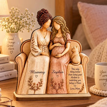 Load image into Gallery viewer, Personalized 2-Layer Wooden Plaque for New Mom &amp; Daughter Gift
