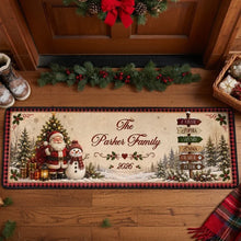 Load image into Gallery viewer, Personalized Santa Snowman Doormat Unique Christmas Gift
