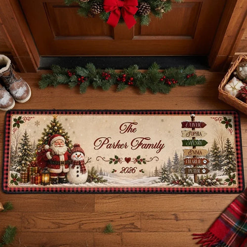 Personalized Santa Snowman Doormat Unique Christmas Gift