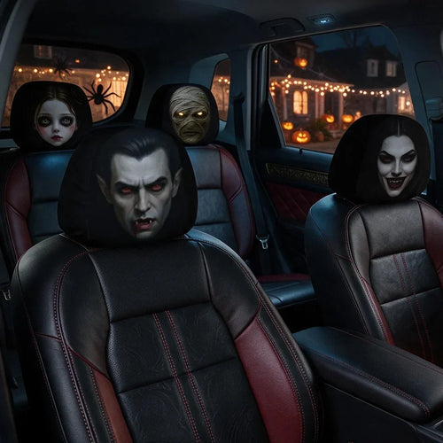 Personalized Car Headrest Covers Halloween Horror Fans Gift