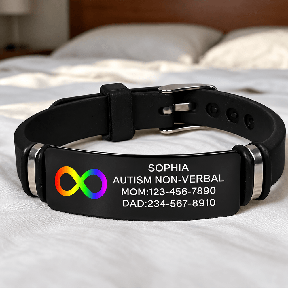 Personalized Autism Medical Alert Bracelet Custom Name ID for Kids & Adults