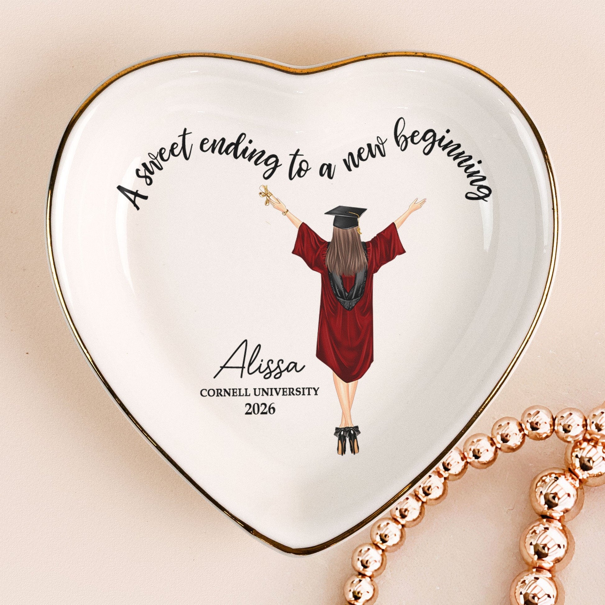 Personalized Graduation Jewelry Dish for Her - Class of 2026 Keepsake Jewelry MagicInPrints