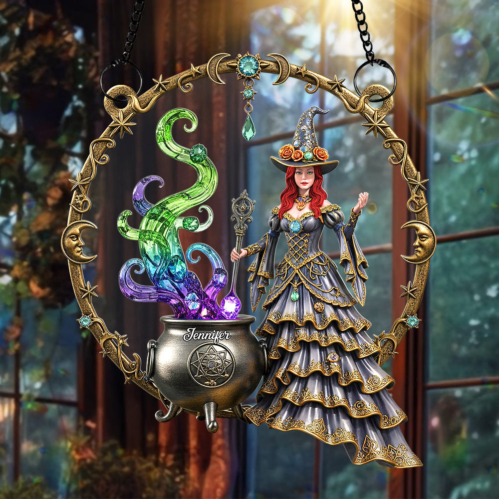 Enchanting Mystique: Mystic Witch Suncatcher Ornament – Personalized Gifts for Witch Lovers Ornament MagicInPrints