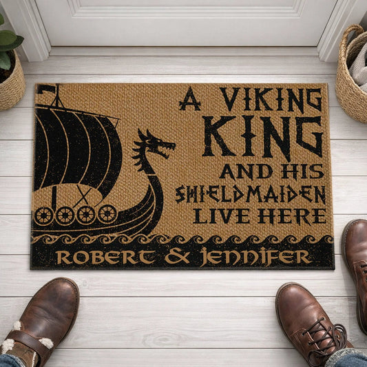 Personalized Viking Welcome Mat for Couples - Home Decor Gift Doormat MagicInPrints